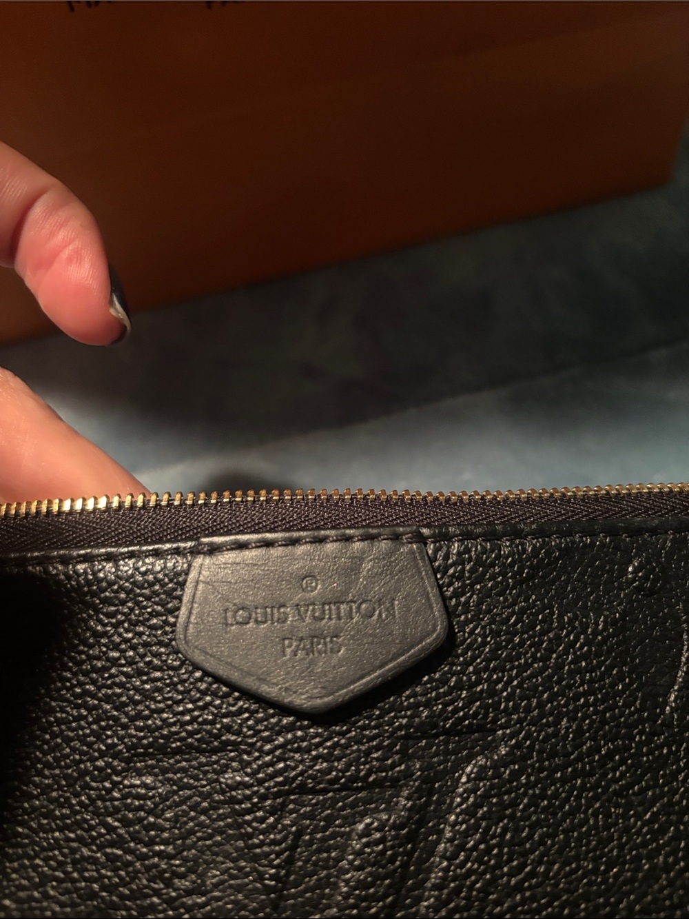 Louis Vuitton Black Pebbled Leather Chain Crossbody Bag - Picture 3 of 6